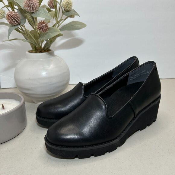 Vionic Willa Wedge Loafers Leather Slip On Shoes Black Women's US 6 NWOB - Picture 4 of 11